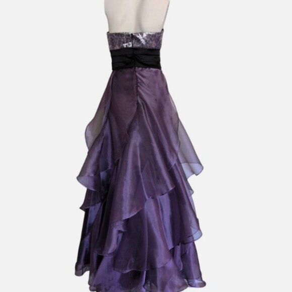 ELEGANT Strapless Sequin 2 PC Dress | 12 | Mini & Overskirt | EUC | PROM READY - Picture 3 of 12